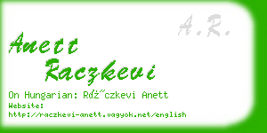 anett raczkevi business card